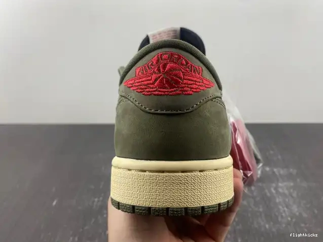 LOW X DM7866-002 JORDAN OG TRAVIS 'BLACK SCOTT OLIVE' SP 1 AIR 0506
